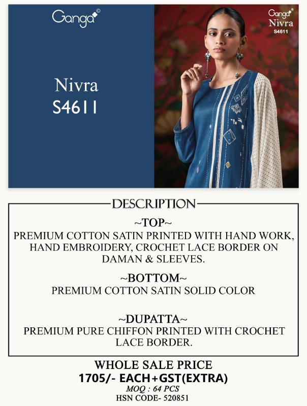 Ganga nivra 4611 wholesale dress materials in chennai